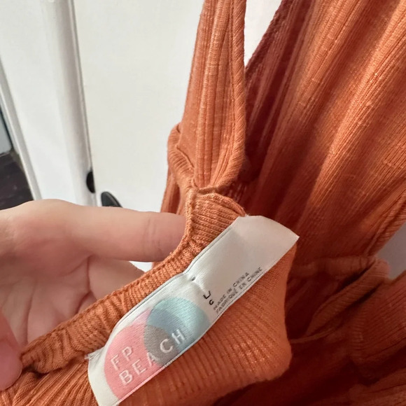 Free People Beach Love Spell Maxi Ribbed Orange Dress - Picture 7 of 7